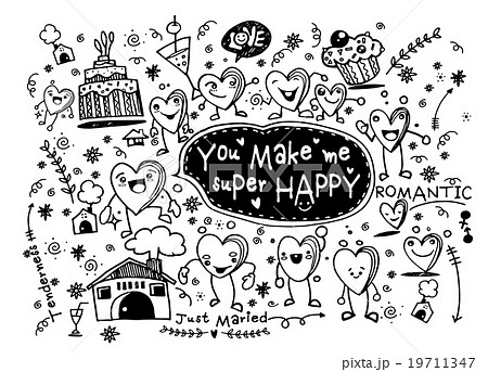 Valentine doodle set ,hand draw love element 19711347