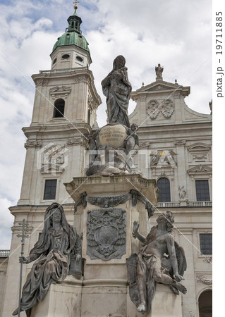 Statue in front of the Salzburg Dom, Austria. Statue in front of the Salzburg Dom, Austria. 19711885