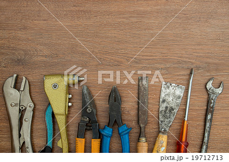 different old tools on wood different old tools on wood 19712713