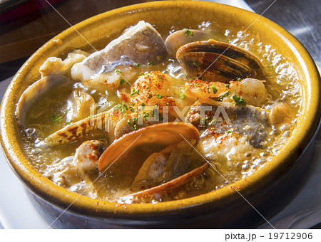 魚貝アヒージョの写真素材