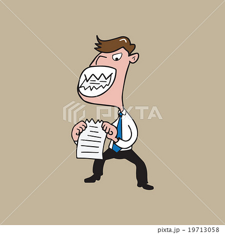 People businessman angry chewing paperのイラスト素材 [19713058] - PIXTA