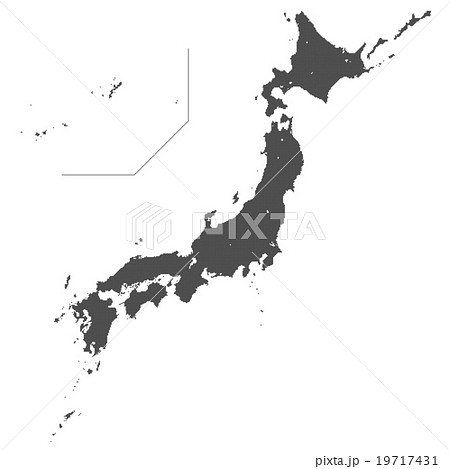 日本地図 　ドット 　カーボン 19717431