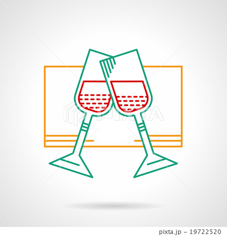 Glasses with wine thin color vector icon 19722520