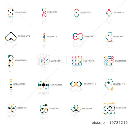Set of linear abstract logos. Swirl, circle 19725216