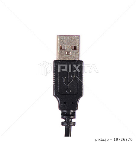 USB cable plug isolated on white 19726376