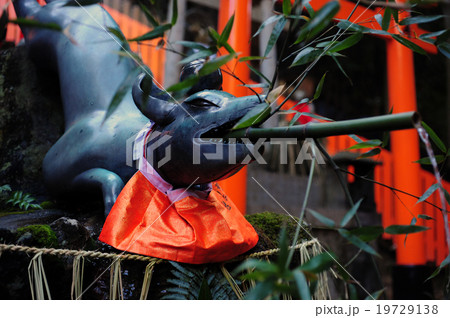 伏見稲荷大社の狐の手水 19729138