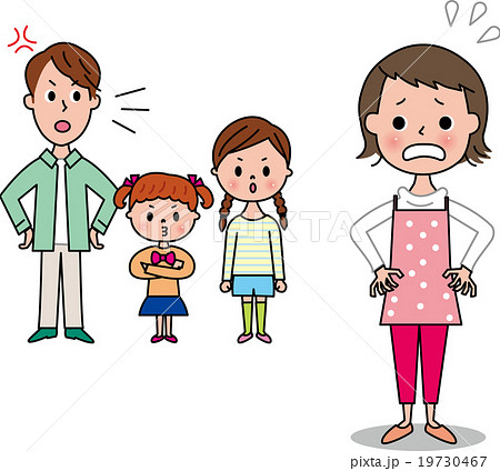 家族　ママしかられる　ママ失敗 19730467