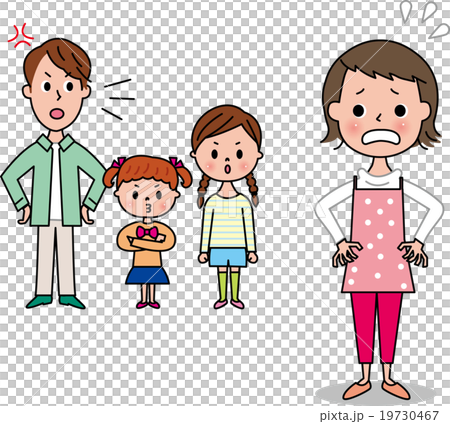 家族　ママしかられる　ママ失敗 19730467