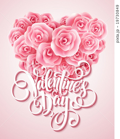 Valentine card with rose heart and calligraphic Valentine card with rose heart and calligraphic 19730849