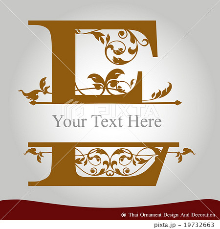 Vector of Letter E in the old vintage style. 19732663