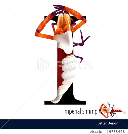 Vector Letter I for Imperial shrimp alphabet. 19733468