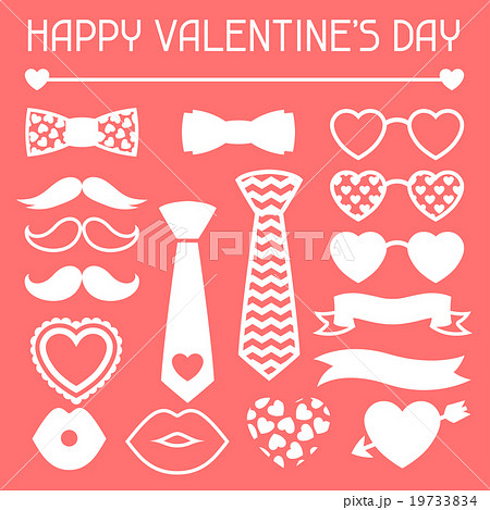 Happy valentines day icons set. Hipster objects 19733834