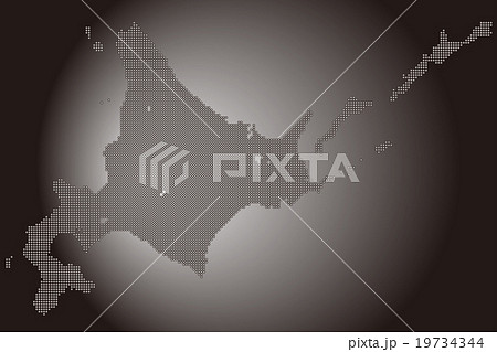 北海道地図 　ドット 　カーボン　背景　カーボン 19734344