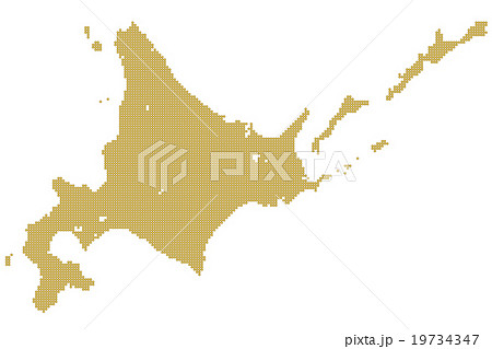 北海道地図 ドット ゴールド 北海道地図 ドット ゴールド 19734347