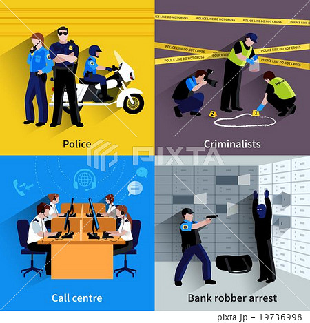 Policeman People Square Concept 19736998