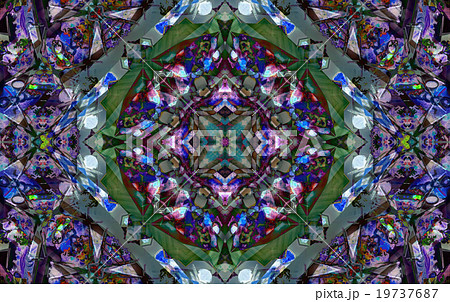 Purple Mandala of Cornflower Flower Center 19737687