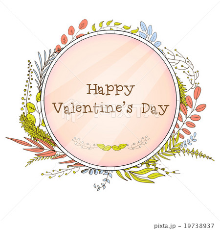 Valentine's day. Card with leaves and brunches 19738937