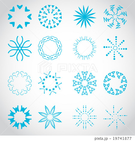 Sun's Rays Icons Set - Isolated On Gray Background 19741877