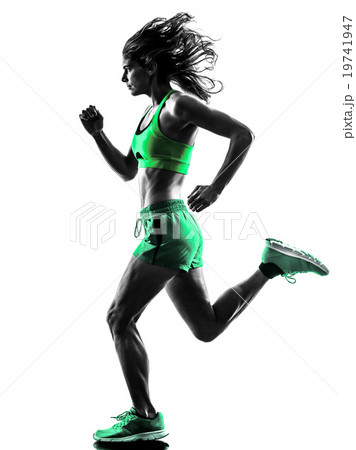 woman runner running jogger jogging silhouette 19741947