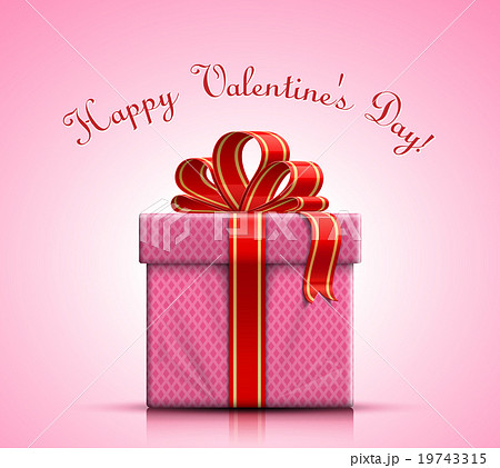Pink gift box with ribbon and bow Pink gift box with ribbon and bow 19743315