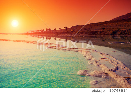 Sunrise over Dead Sea. Sunrise over Dead Sea. 19743614