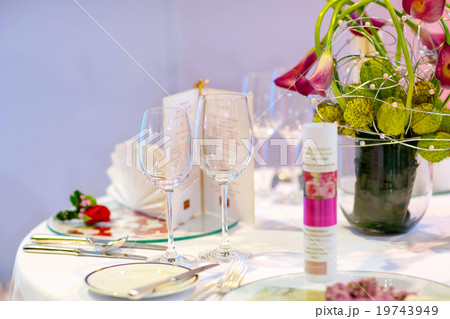 Table set for wedding or event party. 19743949