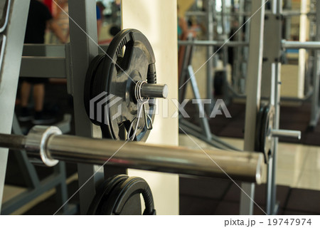 Training apparatus in gym hall. 19747974