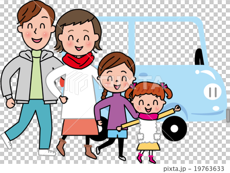 家庭郊遊驅動器秋天冬天 19763633