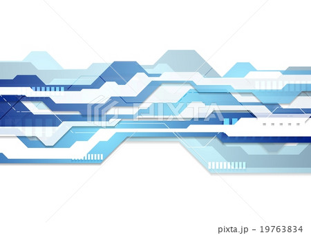 Blue and white tech geometric flyer background 19763834