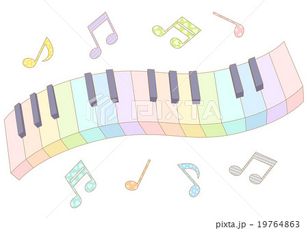 踊る鍵盤 カラー のイラスト素材 19764863 Pixta