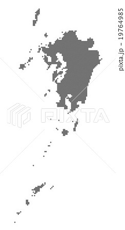 九州地図 　ドット　 カーボン 19764985