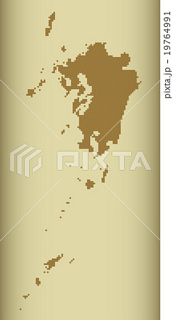 九州地図 　ドット 　ゴールド　背景　プラチナ 19764991