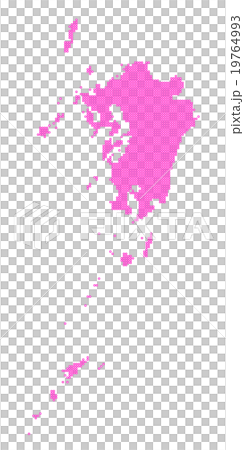 Kyushu map dot dot pink 19764993