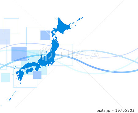 情報日本 日本地図 情報通信 ネットワーク コミュニケーションのイラスト素材