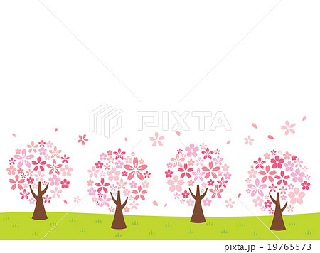 桜並木 イラスト ２ のイラスト素材 19765573 Pixta