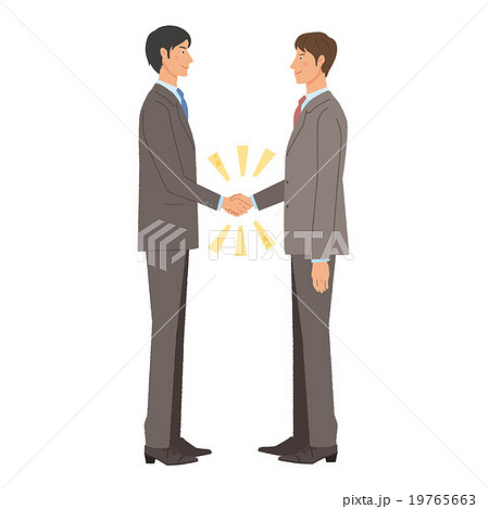 ビジネスマン 握手のイラスト素材