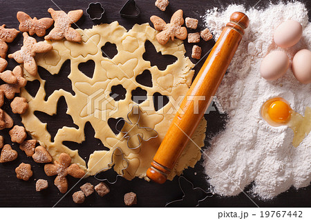 Cooking figure pastry close up and ingredients Cooking figure pastry close up and ingredients 19767442
