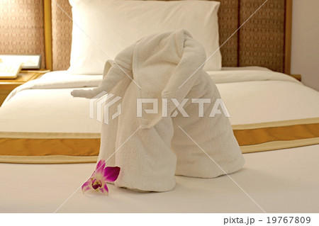 elephant shaped of towel 19767809