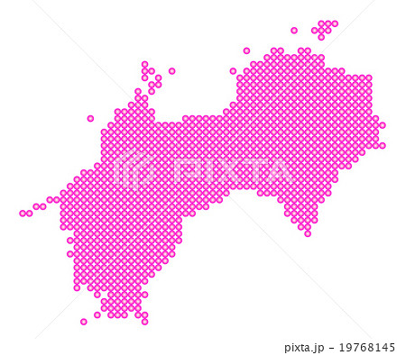 四国地図 　ドット　 ピンク 19768145