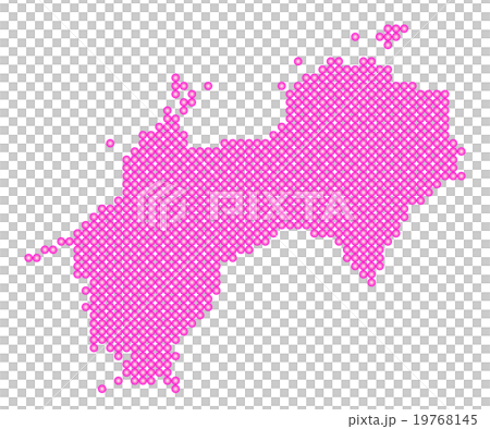 四国地図 　ドット　 ピンク 19768145