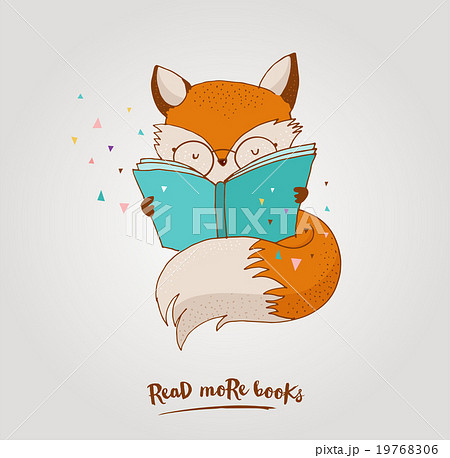 Smart Fox, reading book, greetin card Smart Fox, reading book, greetin card 19768306