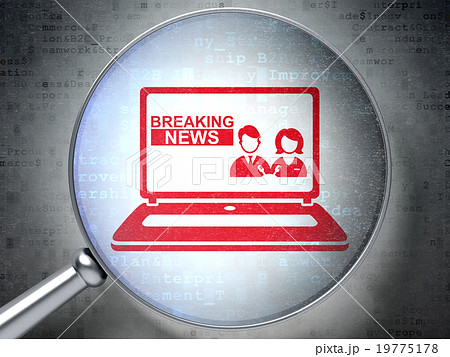 News concept: Breaking News On Laptop with optical 19775178