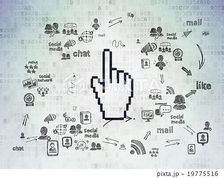 Social media concept: Mouse Cursor on Digital 19775516