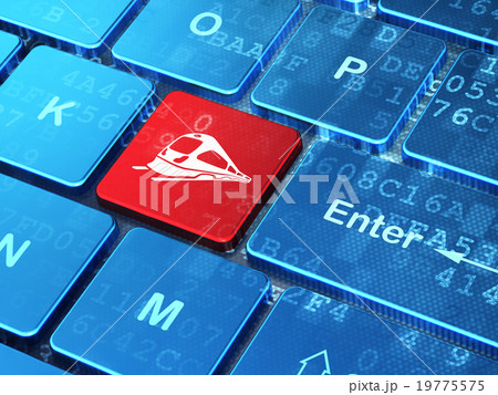 Tourism concept: Train on computer keyboard 19775575