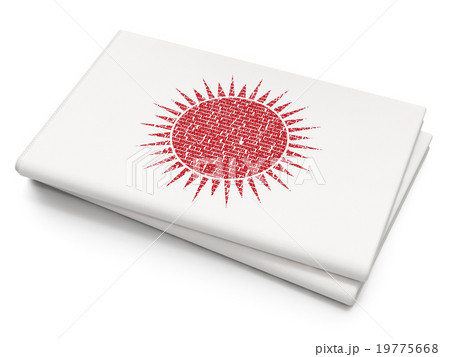 Vacation concept: Sun on Blank Newspaper Vacation concept: Sun on Blank Newspaper 19775668