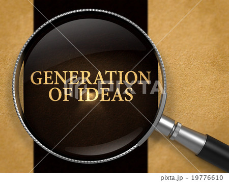 Generation Of Ideas through Loupe on Old Paper. 19776610