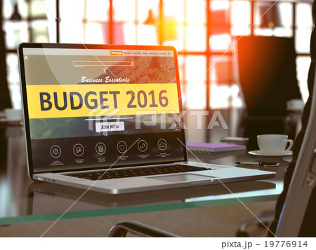 Laptop Screen with Budget 2016 Concept. 19776914
