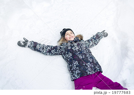 Little child in a clear white snow Little child in a clear white snow 19777683