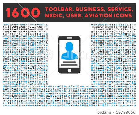 Mobile Account Icon With Large Pictogram Collection Mobile Account Icon With Large Pictogram Collection 19783056