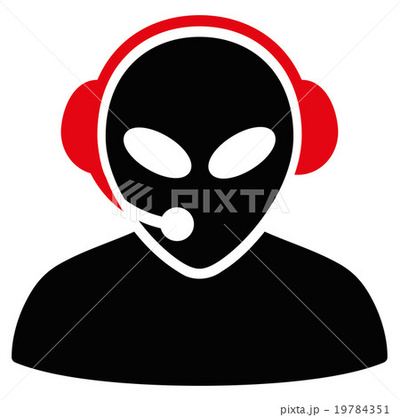 Alien Call Center Flat Icon 19784351